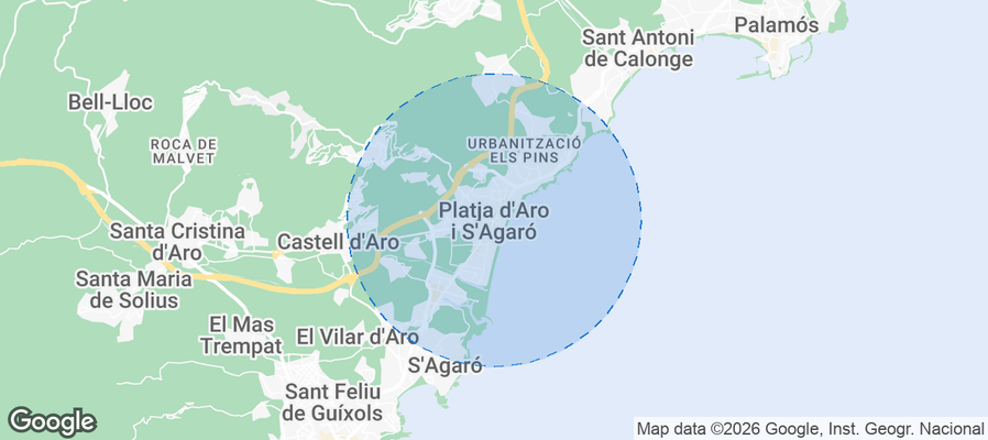 Platja d'Aro Airbnb map